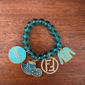Burberry Fendi and Chanel Charm Beaded Bracelet